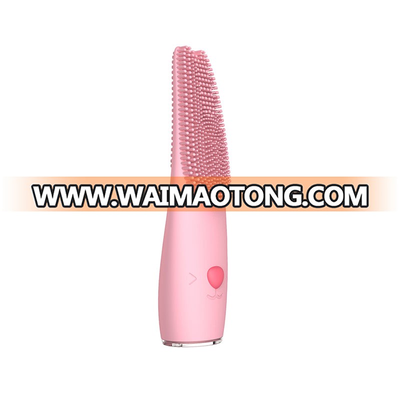 New Skin Care Heating Sonic Silicone Facial Cleansing Brush Massager